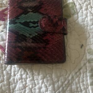 Exotic Red and Green Snakeskin Wallet